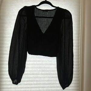 Dynamite black cropped blouse